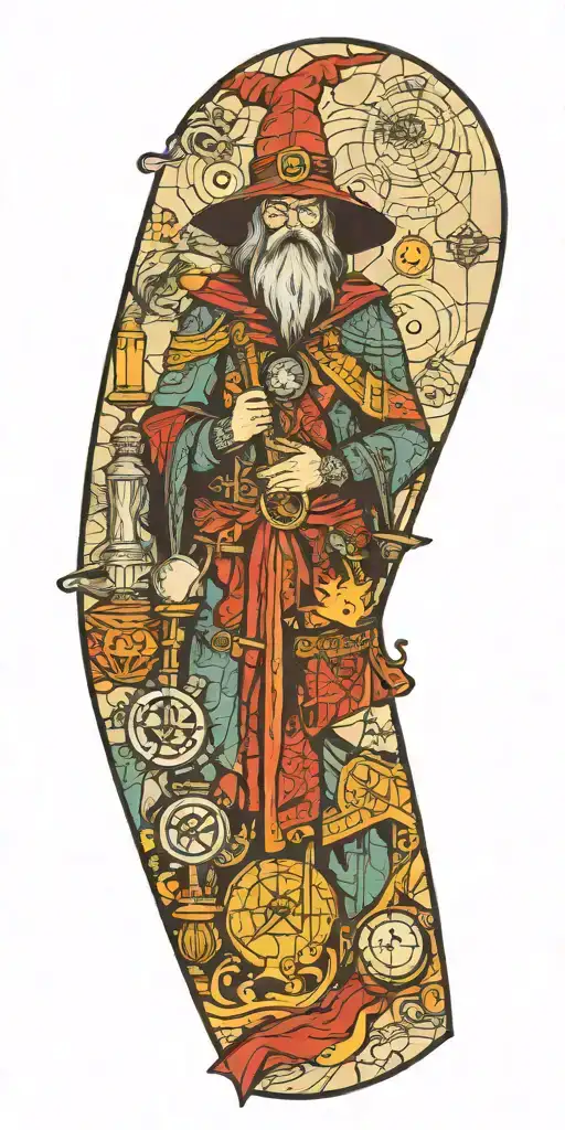 Wizard Patchwork Sleeve Minimal Background