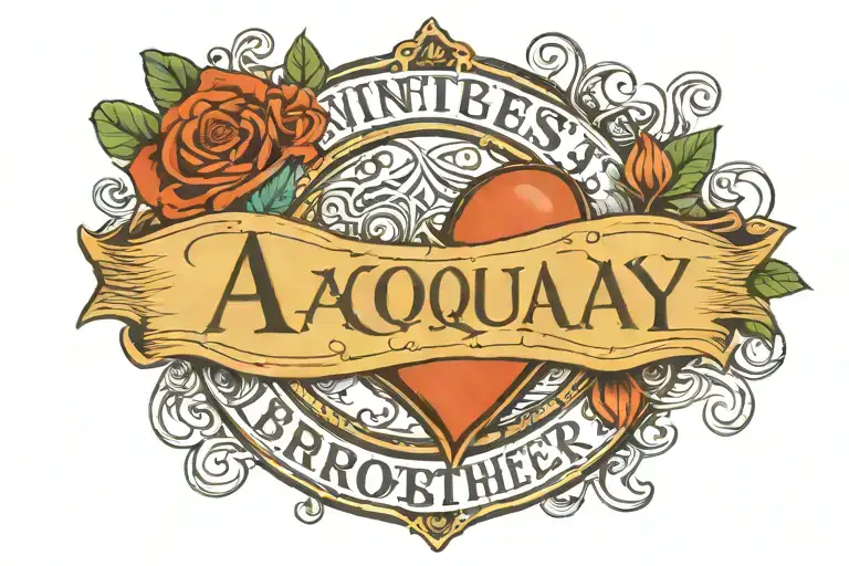 The Name Aaquay In An Infinity Heart With The Words Worlds Best Brother Underneath It