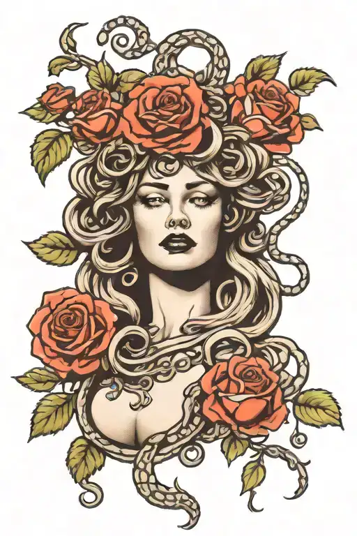 Medusa With Roses Wrapped
