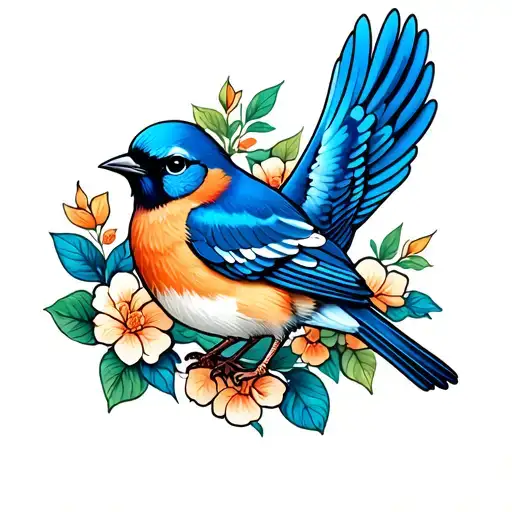 Blue Bird Sitting