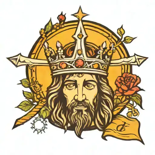 Jesus Thorn Crown With Sword Piercing