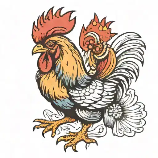 Baby Rooster Wearing A Crown