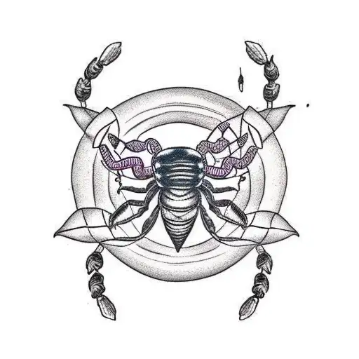 Scorpion With Caladium