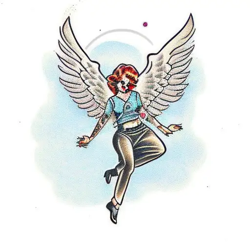 Angel Falling Mid Air