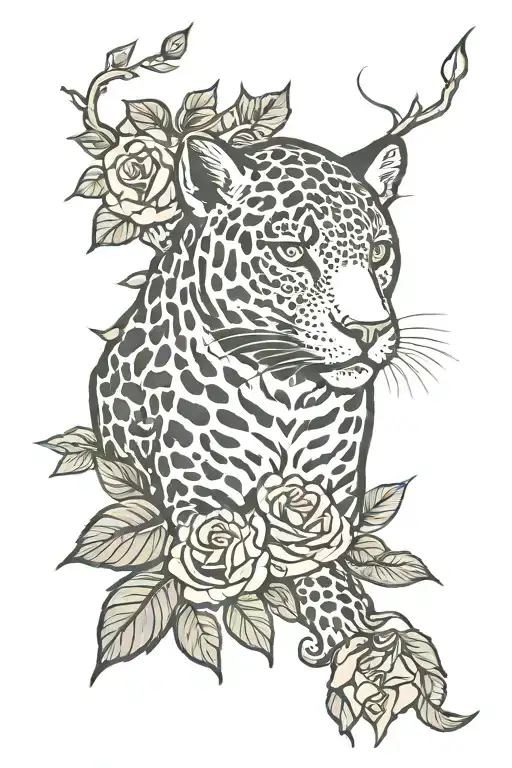 Jaguar And Rose Vine