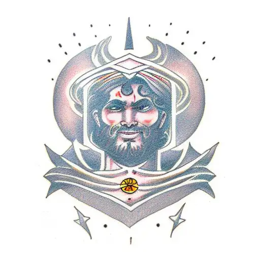 A God Walking Into The Ring Looking Up With Arms Raised