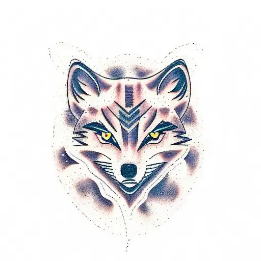 Tree With Roots With Miniature Wolf Pack