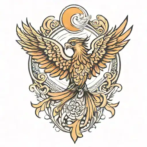 Phoenix Wings Spread Bright