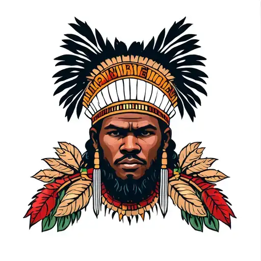 Sierra Leone Tribe Chest Piece Featuring Warrior