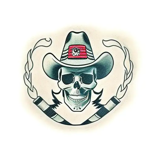 Skull With Cowboyhat Smoking