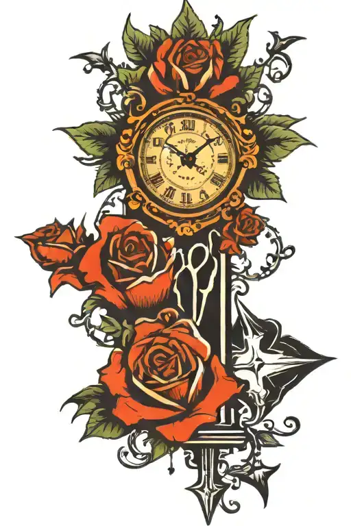 Clock Cross Surrounded