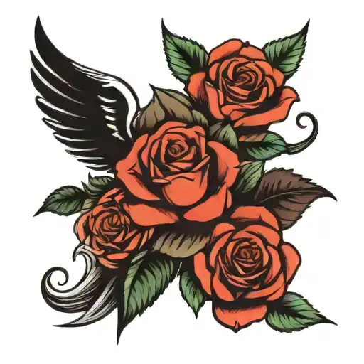 Angel Wings Cross Roses Growing