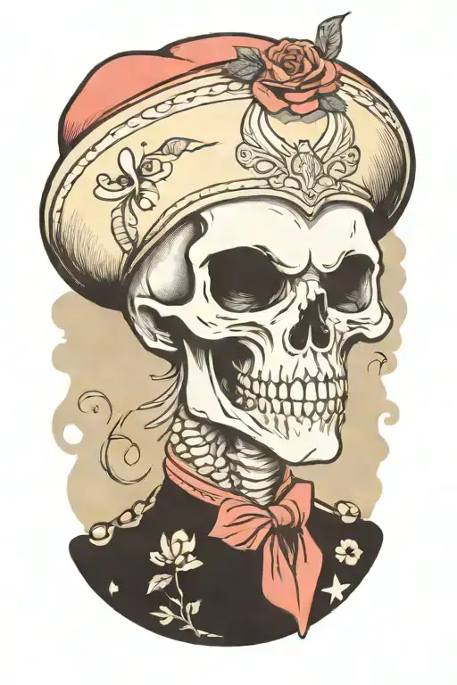 Alien Skull Wearing A Hat