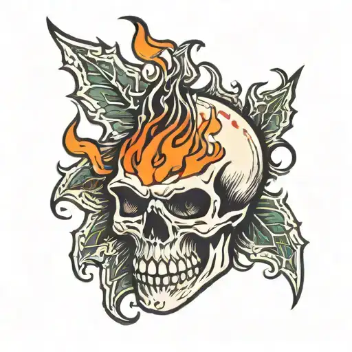 Skull With Flames
