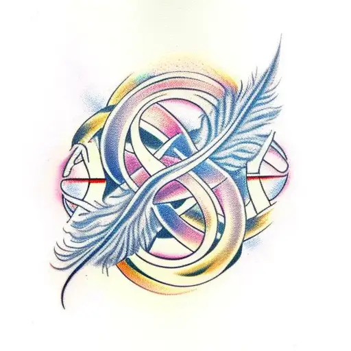 Infinity Symbol Made Of Feathers