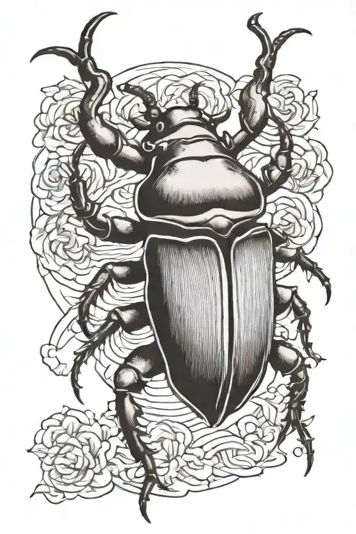 Male Japanese Rhinoceros Beetle