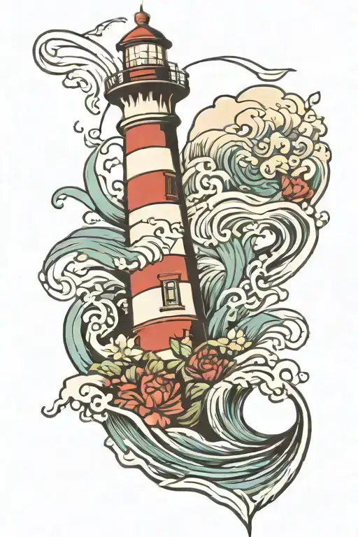 Lighthouse Waves Mermaid