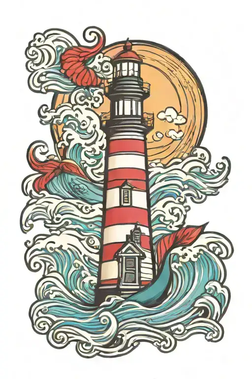 Lighthouse Waves Mermaid