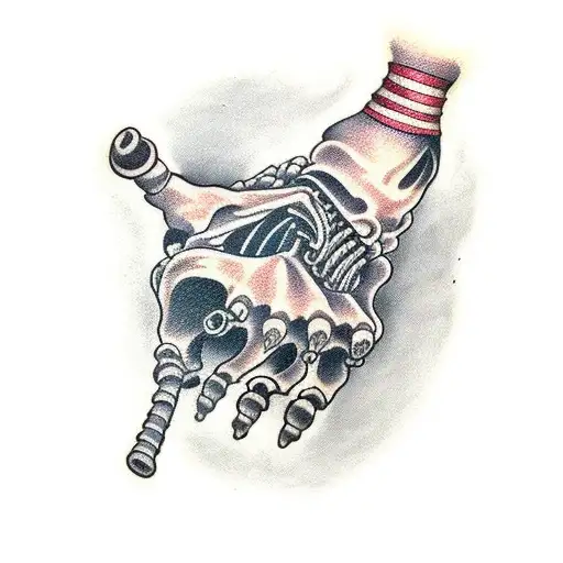 A Skeletal Hand Holding A Coffee Bean