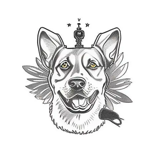 Black Labrador Beside A Motorcylce With A Swmall Wren