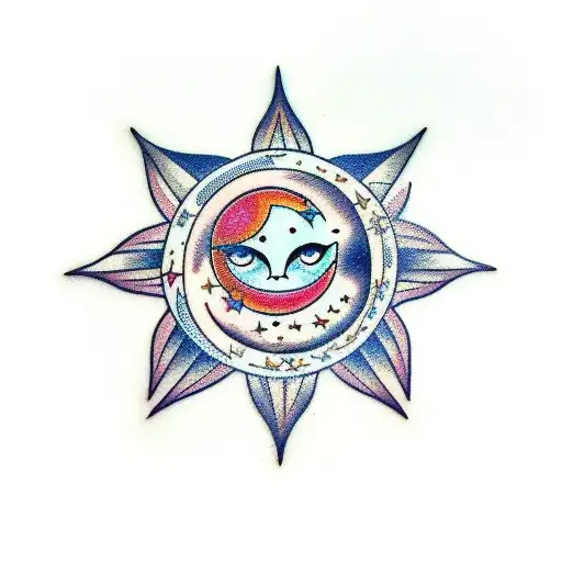 Celestial Goth Moon Sun Stars
