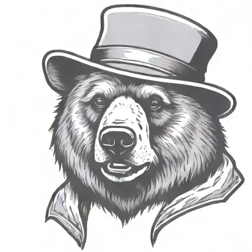 Nerdy Bear Head With Felt Hat