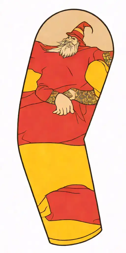 Wizard Patchwork Sleeve Minimal Background
