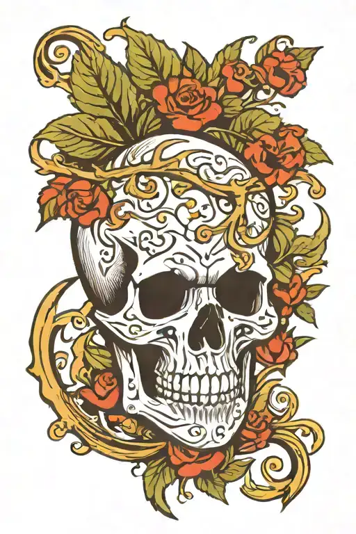 Skull And Thorn Vine