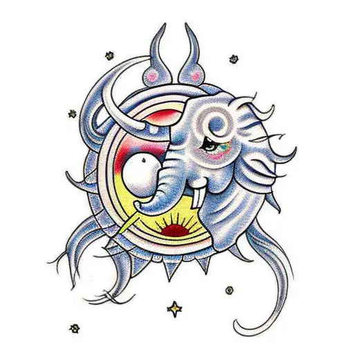 Sun Moon Horse Elephant