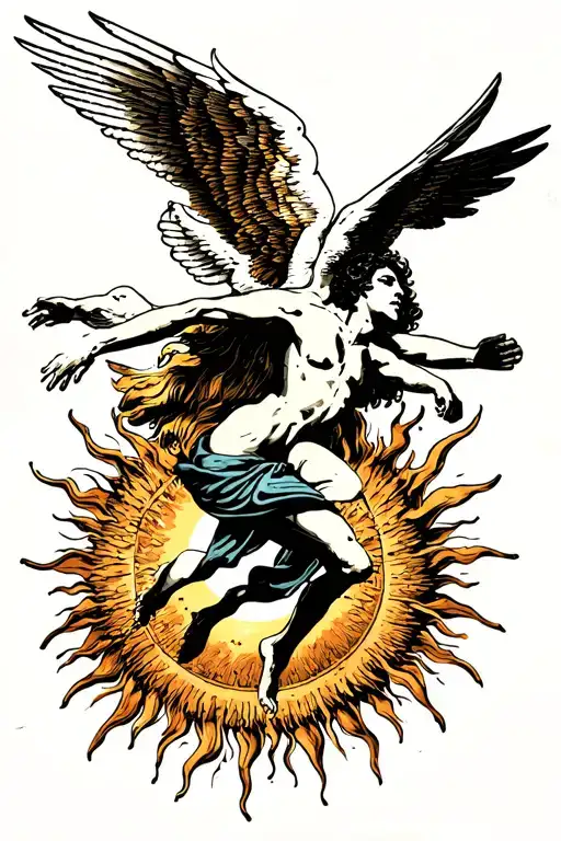 The Fall Of Icarus Falling From The Sun