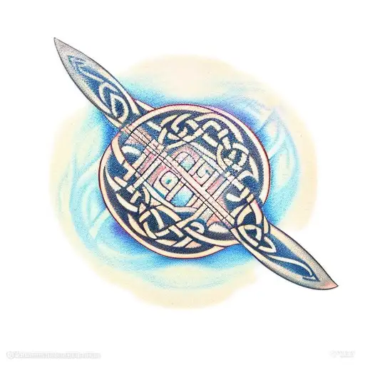 A Celtic Music Sheet Flowing Like A River From A Violin