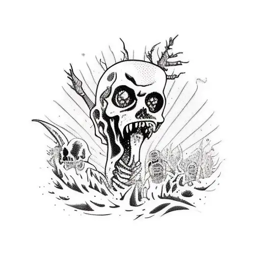 A Zombie Animal Band Performing In A Nature-inspired Concert