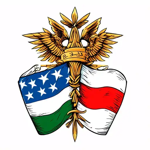 Greek And Italian Flag Intertwined