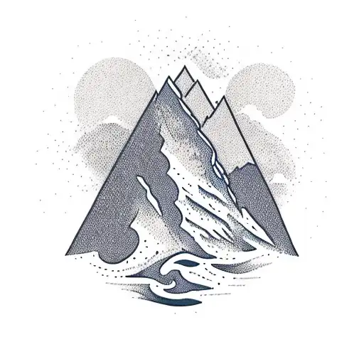 Mountain Peak With A Winding Trail Leading To The Top