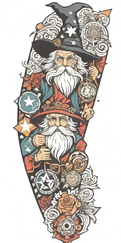 Wizard Patchwork Sleeve Minimal Background