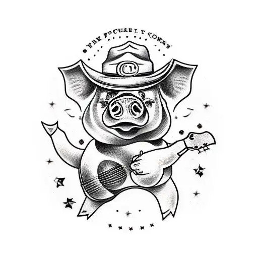 Pig Playing Guitar