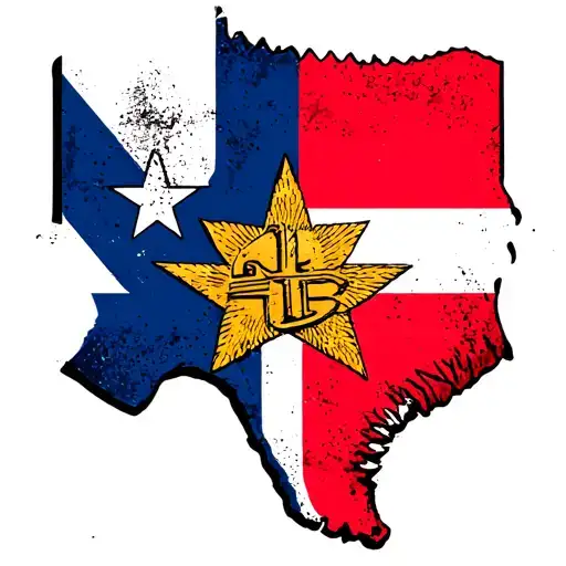 Texas State With The Flag Inside Cover All State Outline