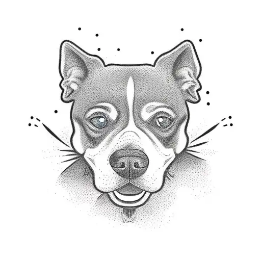 A Minimalist Design Of A Dog Playing On The Beach