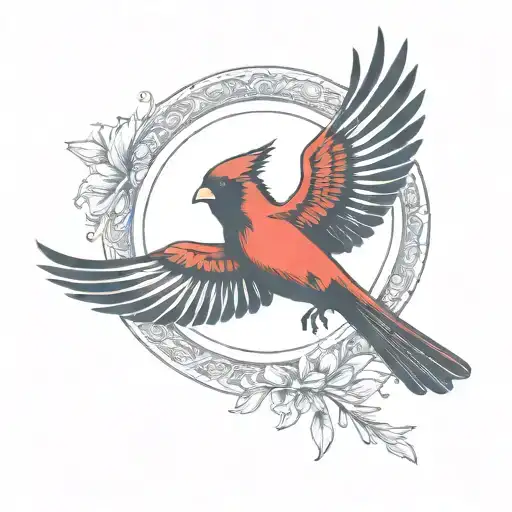 Cardinal Flying Silhouette Two Wing