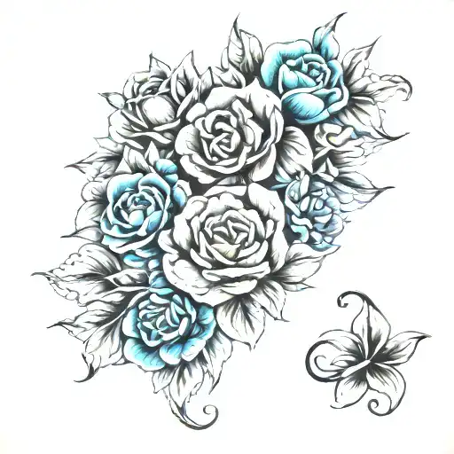 Ocean Wrap Around Arm Flowers Underneath