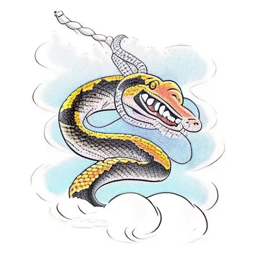 A Snake Slithering Through A Volleyball Net