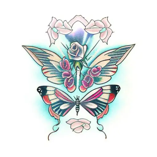 Butterfly Wings With Rose Body