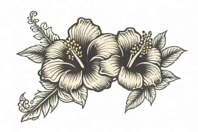 Hibiscus Flower With Aphrodite Word