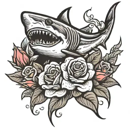 Shark With Roses