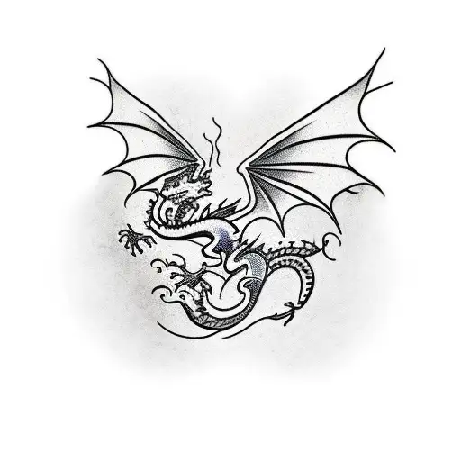 A Traditional Tattoo Of A Dragon Wrapped Around A Pride Flag