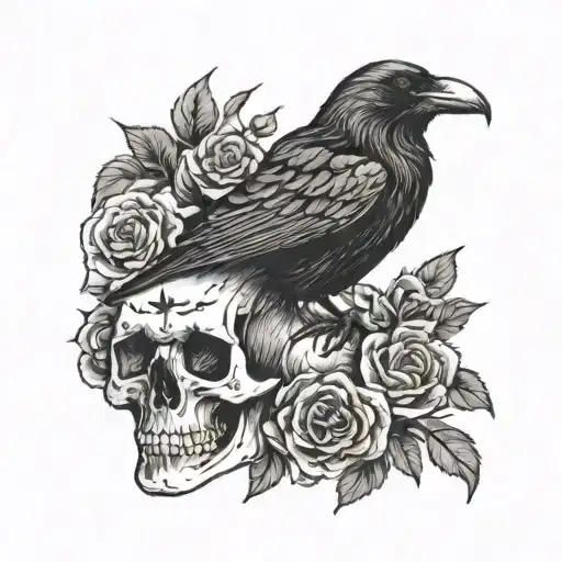 Raven On A Skull