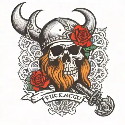 Fuck Cancer Skull Viking
