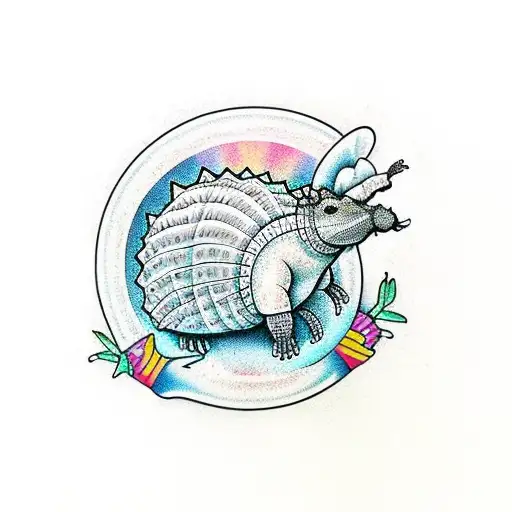 Armadillo Doing Peace And Love Sign With Hand