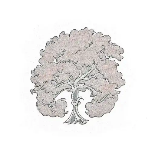 Oak Tree With Spanish Moss