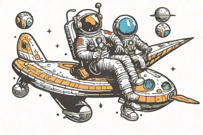 Astronaut Riding A Ufo
